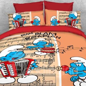 Harmony Smurfs with Musical Stave 4-Piece Bedding Sets/Duvet Covers