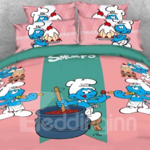 Village Chef Smurf Printed 4-Piece Bedding Sets/Duvet Covers