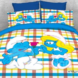 Courting Smurf Smurfette Valentine Printed Twin 3-Piece Kids Bedding Sets