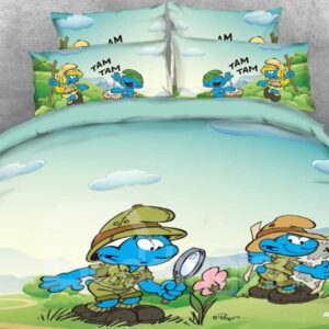 Jungle Smurf Nature Watcher Printed Twin 3-Piece Kids Bedding Sets