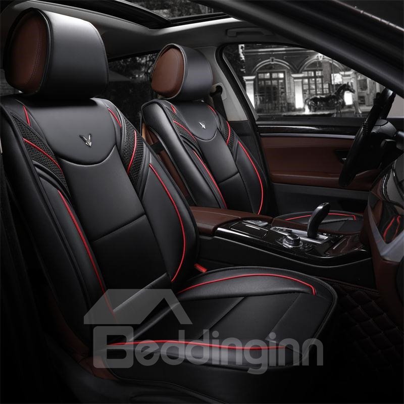 Car Seat Cover Full Set Leather Auto Seat Covers Car Interior Accessories Front and Rear Split Bench Protection Fit for Auto Truck Van SUV
