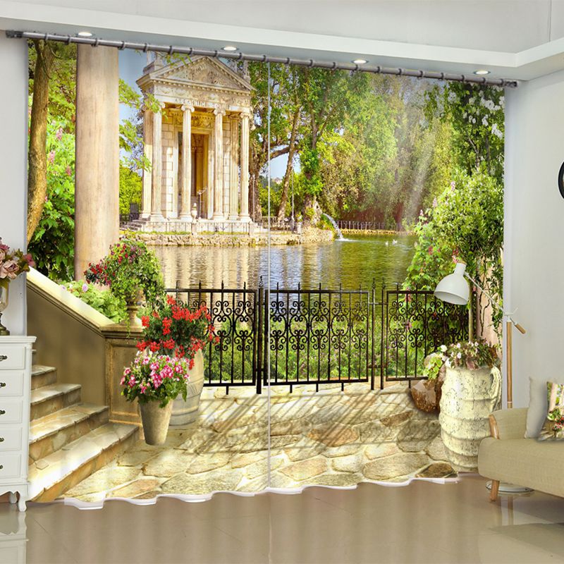 3D Retro and European Style 2 Panels Custom Living Room Window Drapes - Image 6