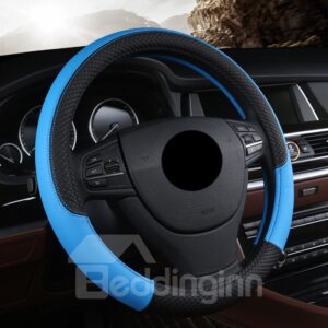 Leather Material All Seasons Business Style Steering Wheel Cover