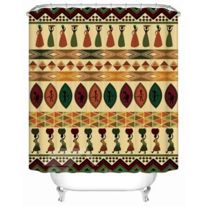 Geometric Pattern Polyester Material Waterproof Mildew Resistant Shower Curtain