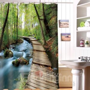 Scenery Pattern Waterproof Mildew Resistant Bathroom Shower Curtain