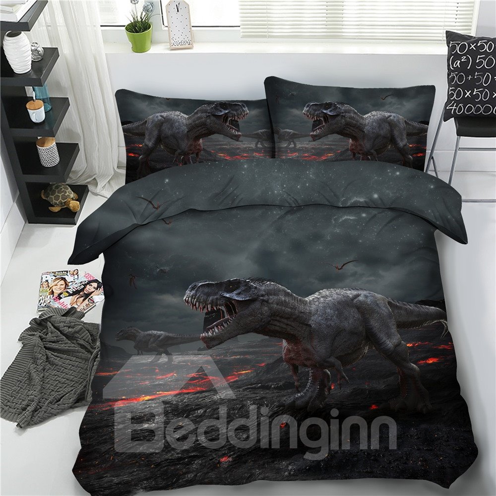 Tyrannosaurus Rex 3D Printing Polyester 4-Piece Bedding Sets/Duvet Cover - Image 5