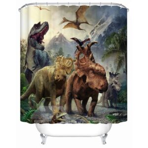 Dinosaurs Pattern Mildew Resistant Eco-friendly Material Shower Curtain