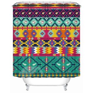 Geometric Pattern Eco-friendly Material Waterproof Shower Curtain