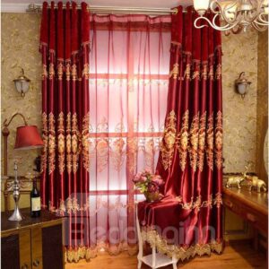 High Quality Red Classical Lucky Pattern Polyester Curtain