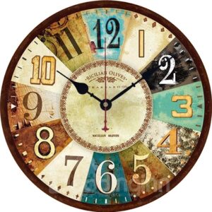 Big Figure Pattern Simple Style MDF Wood Material Noiseless Wall Clock