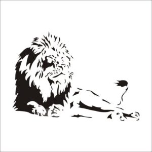 Strong Lion Pattern Room Decor Waterproof Living Room Office Wall Sticker