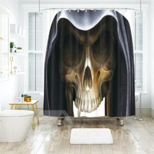 Skull Creative Halloween Scene Pattern Polyester Anti-Bacterial Shower Curtain