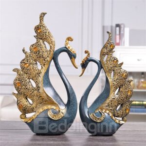 Swan Couple European Style Resin Artware Wedding Desktop Decoration