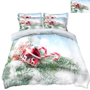 Reindeer Ornaments and Snow Printing Polyester 4-Piece 3D Bedding Sets/Duvet Covers