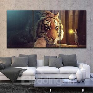 3 Pieces lying Tiger Pattern Hanging Canvas Waterproof Eco-friendly Framed Wall Prints