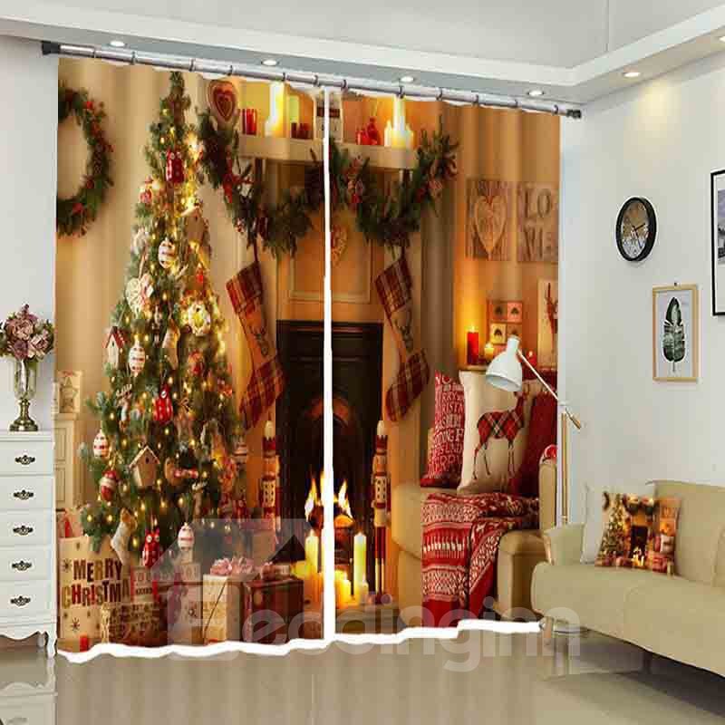 Shining Christmas Tree Cozy Corner in House Painted Curtain - Image 4