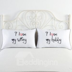 One Pair I Love My Wife Printed Valentine's Gifts Pillowcases