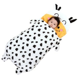 Cute Cow Shape Anti-Kicking Velvet Baby Sleeping Bag