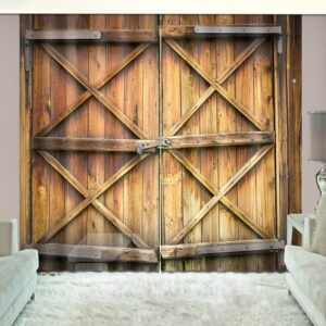 Locked Rusty Barn Door Country Style Vivid Blackout 2 Panels