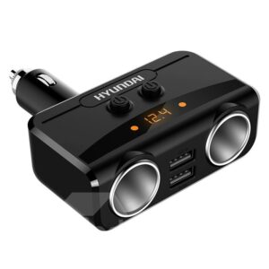 Morden One for Two USB Car Charger With Cigarette Lighter