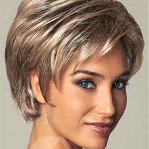 Short Layered Synthetic Capless Black Women Wigs