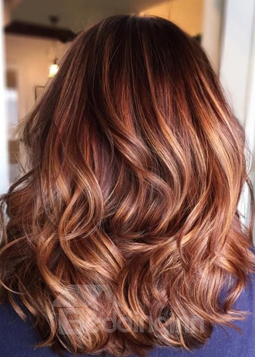 Long Loose Deep Wave Side 24 Inches Swept Synthetic Hair Capless Wigs