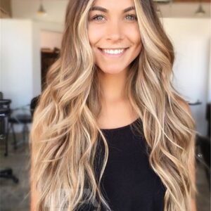 Middle Parting Long Loose Wave Synthetic Hair Lace Front Women Wigs 26 Inches