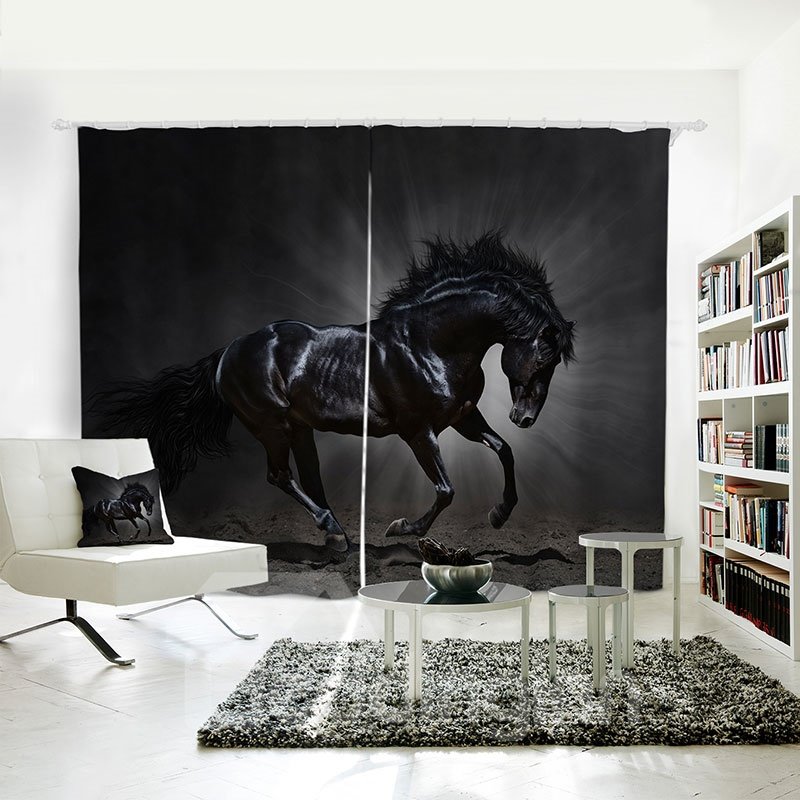 Vivid Horse Pattern 3D Printed Polyester Curtain - Image 6