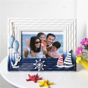 6 or 7 Inch Sailing and Seaside Wooden Desktop photo Frame