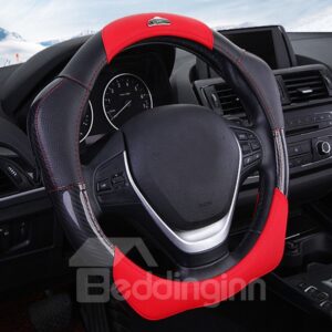 New Fashion 3D Effect Real Leather Material Sport Style Increase Friction Medium Car Steering Wheel Cover