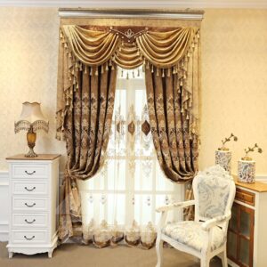 Vintage Embroidery Window Grommet Top Sheer Curtains for Living Room