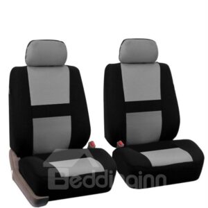 Car Seat Covers for Front Seat, Two-Color Polyester Fiber Wear-Resistant Skin Friendly Seat Cover Universal Fit Accessories for Auto Truck Van SUV