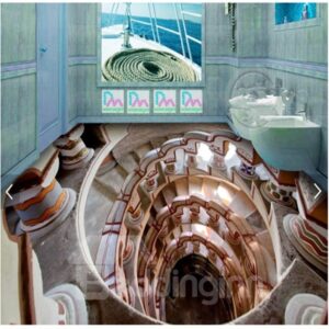 Modern Creative Design Spiral Stair Pattern 3D Waterproof Floor Murals