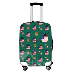 American Flag Pattern Ladybug Waterproof Suitcase Protector for 19 20 21