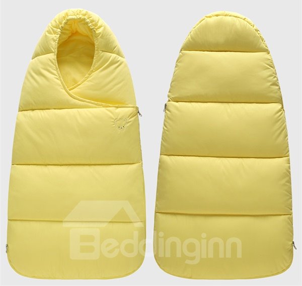 Solid Color Waterproof Surface and Cotton Interior Baby Sleeping Bag - Image 6