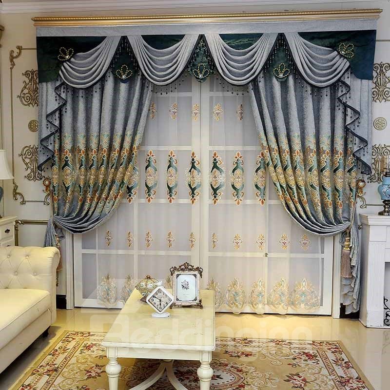 European Style Embroidered Floral Decorative Custom Sheer Curtains - Image 5