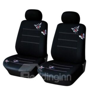 Country Style Breathable Fabric Cloth Butterfly Pattern 2PCS Front Seat Covers Easy To Clean Universal Fit Interior Accessories for Auto Truck Van SUV