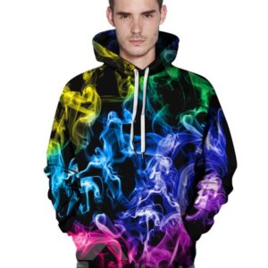 Long Sleeve Color Smoke 3D Painted Pullover Men's Hoodies