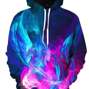 Cool Colorful Light 3D Printed Pullover Front Pocket Thick Men's Hoodies