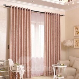 Modern Style Rose Gold Color Custom Blackout Decoration 2 Panels Curtains for Living Room
