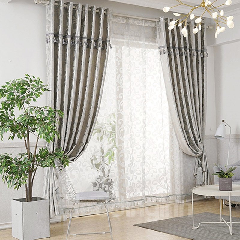Modern Style White Voile Decorative Polyester 2 Panels Sheer Curtains - Image 12