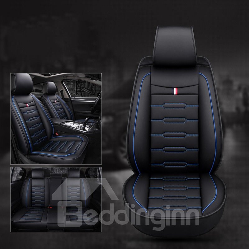 Simple Style Hard-Wearing Leather Easy To Install Easy To Clean Wear-Resistant And Waterproof Universal Fit Car Seat Covers Cars SUV Pick-up Truck Full Set Auto Interior Accessories - Image 2