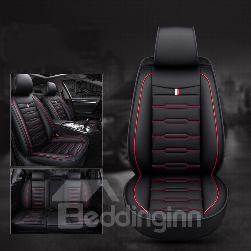 Simple Style Hard-Wearing Leather Easy To Install Easy To Clean Wear-Resistant And Waterproof Universal Fit Car Seat Covers Cars SUV Pick-up Truck Full Set Auto Interior Accessories - Image 3