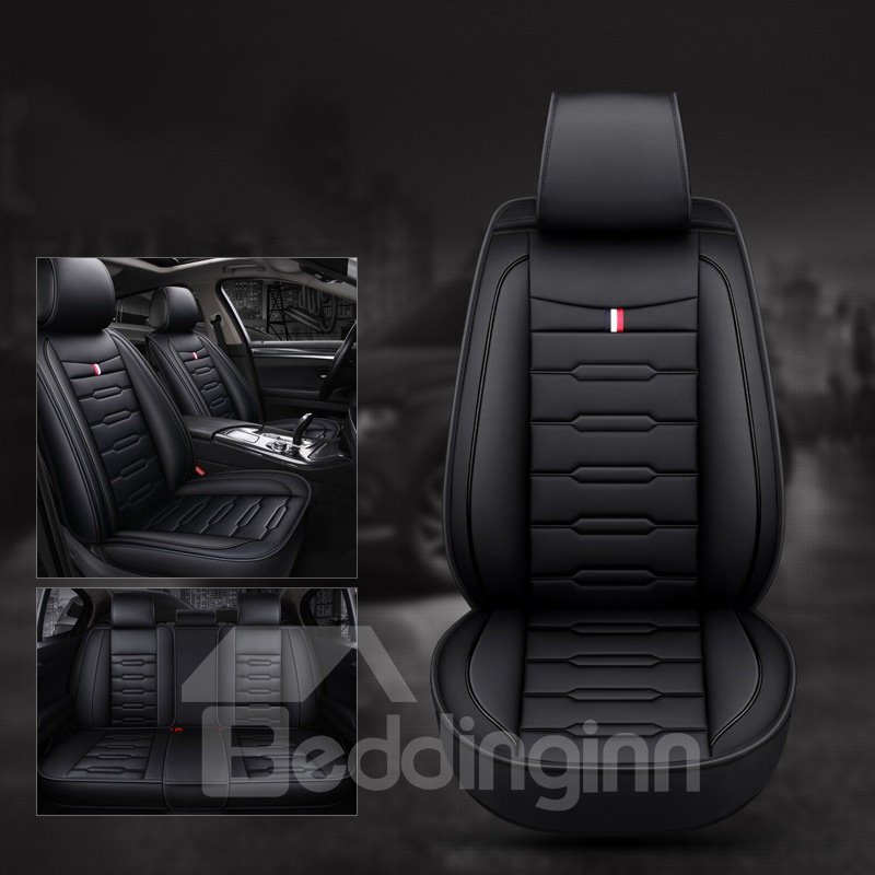 Simple Style Hard-Wearing Leather Easy To Install Easy To Clean Wear-Resistant And Waterproof Universal Fit Car Seat Covers Cars SUV Pick-up Truck Full Set Auto Interior Accessories