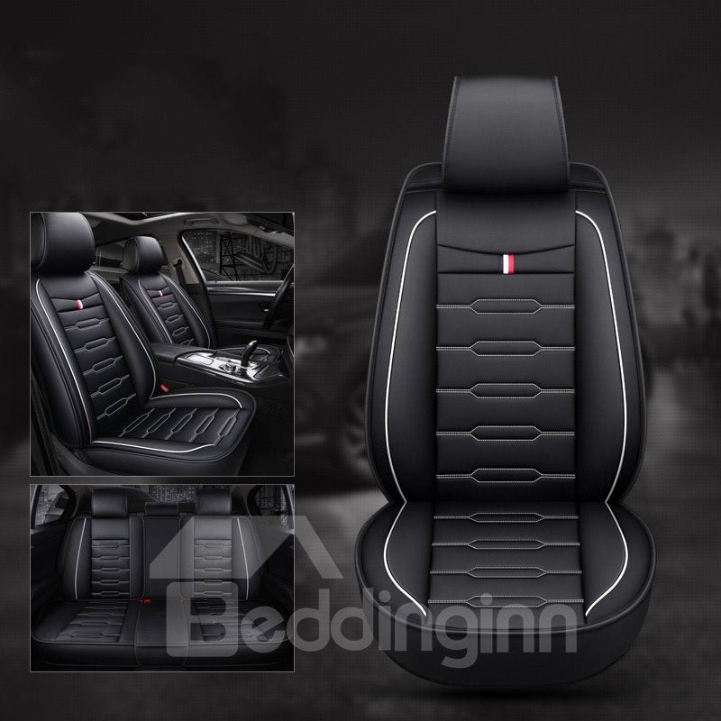 Simple Style Hard-Wearing Leather Easy To Install Easy To Clean Wear-Resistant And Waterproof Universal Fit Car Seat Covers Cars SUV Pick-up Truck Full Set Auto Interior Accessories - Image 4