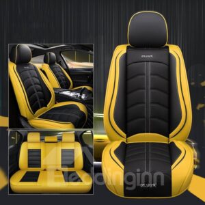 Sport Style Whole Leather Material Car Seat Covers Front and Rear Cushions More Substantial More Dynamic Universal Fit Seat Covers