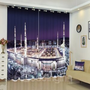European Architecture Beautiful Buildings Night Scenery 3D Blackout Decorative Scenery Custom Living Room Curtains