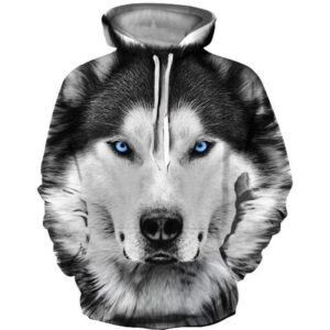 Men's 3D Novelty Print Hoodies Wolf Pattern Long Sleeve Fashion Hoodie Sweatshirt