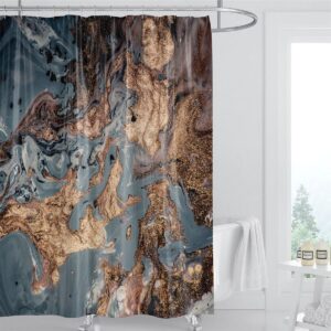 Marbling Patten 3D Shower Curtain Bathroom Partition Curtain Durable Waterproof Mildew Proof Polyester