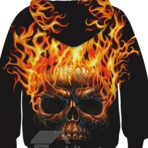 Long Sleeve Flame Skull Pullover 3D Fall Kid's Hoodies